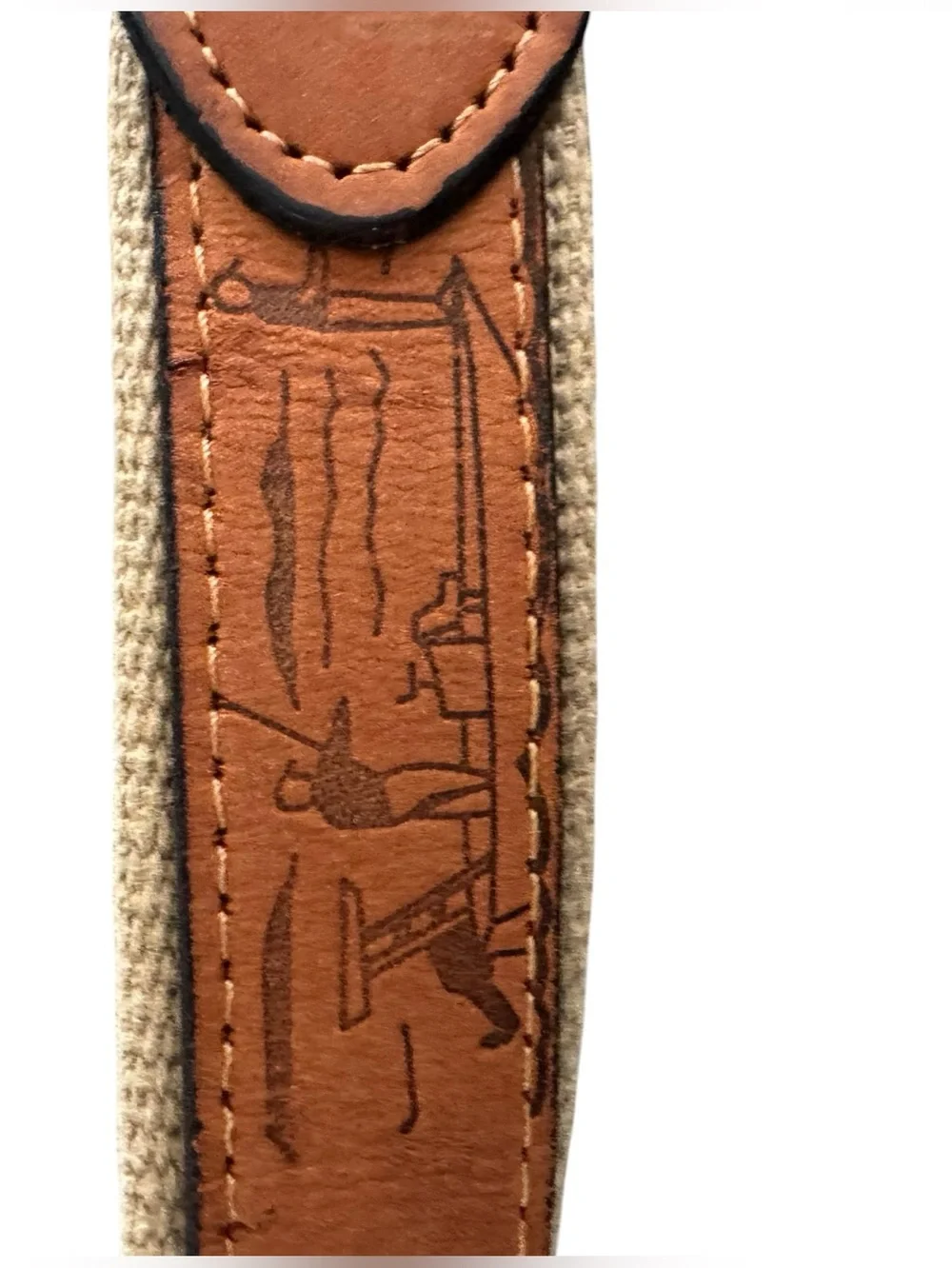 Zep-Pro REDFISH EMBROIDERED NUBUCK TAN LEATHER BELT size 30